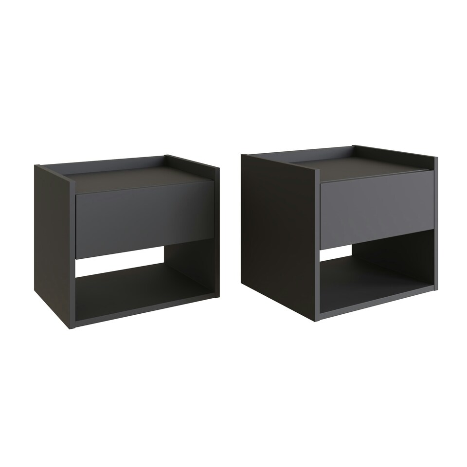 image 1 of GFW Harmony Wall Mounted Pair of Bedside Tables - Anthracite