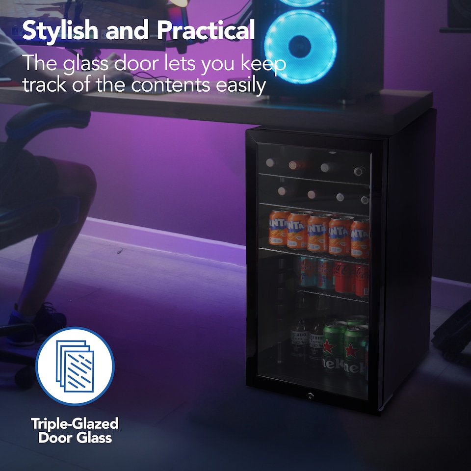 image 1 of Igenix 98L Under Counter Drinks Fridge Black