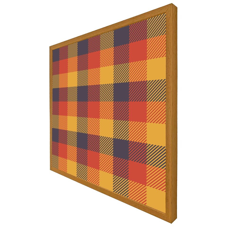image 1 of Orange check pattern (Picture Frame) White | L