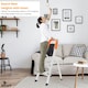 image 8 of Lightweight Step Ladders - Compact Aluminium Stepladder with Non-Slip Wide Step, Portable Silver Color - Tall Folding Ladder with Platform Silver | 2- Step 88cm