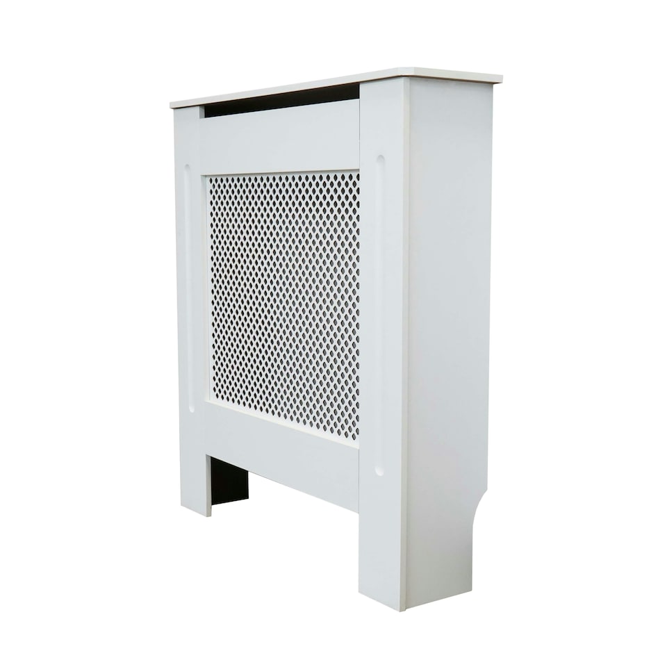image 1 of Stylish MDF Diamond White Radiator Cover - Small
