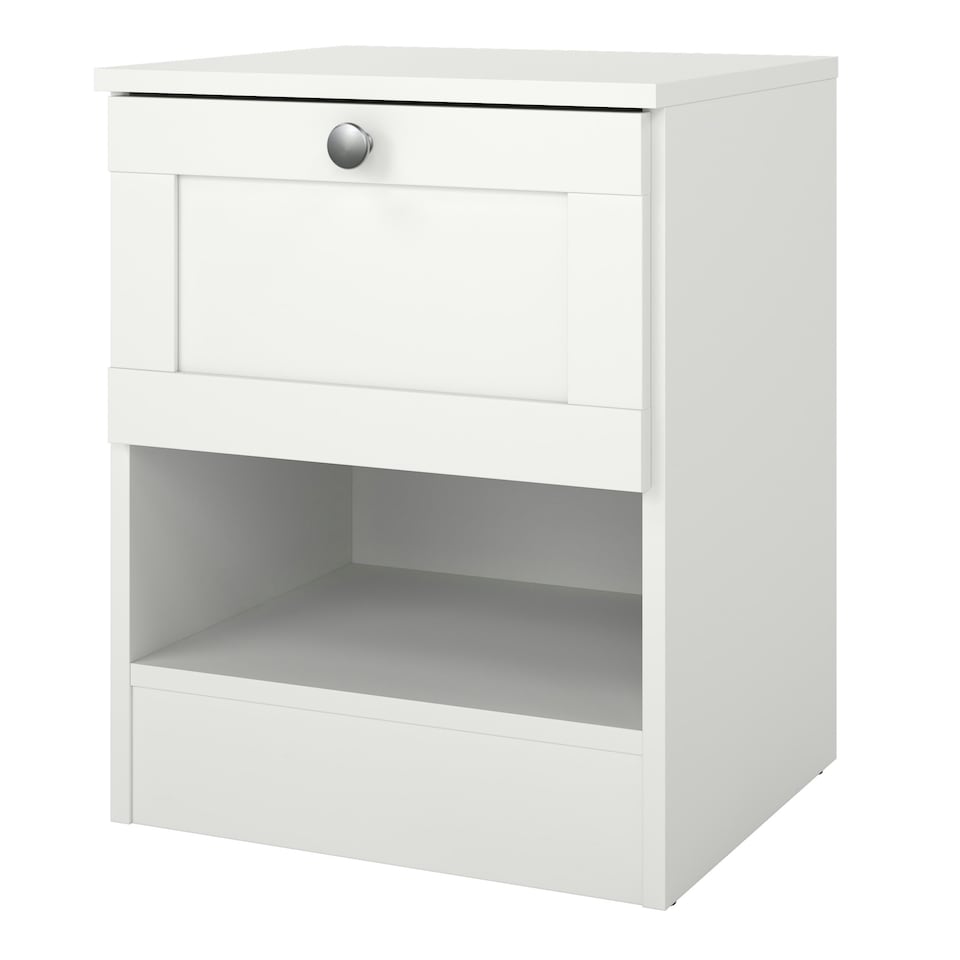 image 1 of Brande Nightstand with1 Frame Drawer in White White