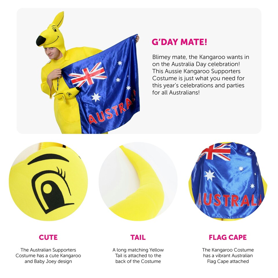image 1 of Adult Kangaroo Costume – Padded Foam Fancy Dress Outfit N/A | One Size