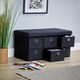 image 4 of Folding Ottoman Storage Bench 6 Drawer Compact Space-Saving Furniture | Black