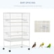 image 5 of PawHut Large Bird Cage Budgie Cage for Finch Canaries Parrot with Stand White