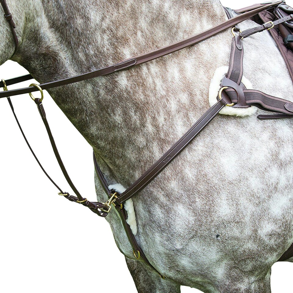 image 1 of Salisbury Leather Stitch Horse Breastplate - Australian Nut - Pony