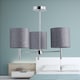 image 3 of Brea - Chrome 3 Light Fitting with Silvery Grey Glitter Shades | Chrome | Grey | 1
