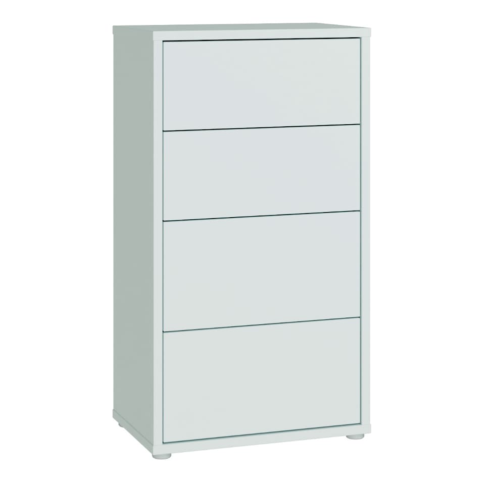 image 1 of Alice Springs Tall 4 Drawer Chest with Push-to-Open Drawers in Light Grey
