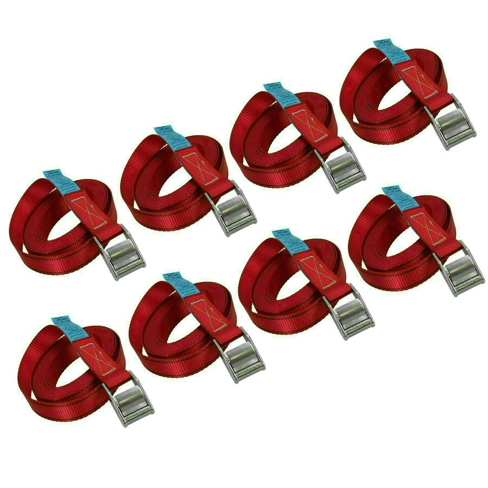 image 1 of 8 Pack Cam Buckle Strap Stainless Steel Metal 4m Tie Down Luggage Straps Marine