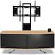 image 6 of Centurion Supports Caru Black Oak Beam-Thru Remote Friendly Super-Contemporary D Shape Design 32"-65" LED/OLED/LCD TV Cabinet with Mounting Arm Black | Oak