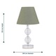 image 4 of Chrome Two Ball Table Lamp with Sage Green Shade Chrome | Green