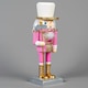 image 7 of 25cm Pink Wooden Nutcrackers Soldiers King Drummer Christmas Ornament 4pcs Set