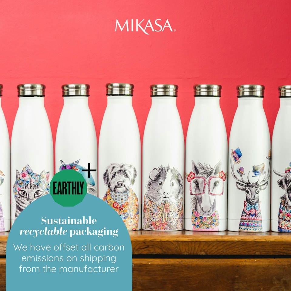 image 1 of Mikasa Water Bottle Cat Stainless Steel 500ml Multi | One Size