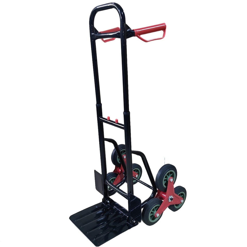 image 1 of TUFFMATE 150kg Folding Stair Climber Sack Truck - Tri-Wheel Heavy Duty Trolley & Telescopic Handle