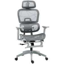 HOMCOM Ergonomic Office Chair Swivel Computer Chair with 3D Armrest Grey