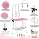 image 4 of Yaheetech 91 cm Wide Dog Grooming Table with Basket Pink