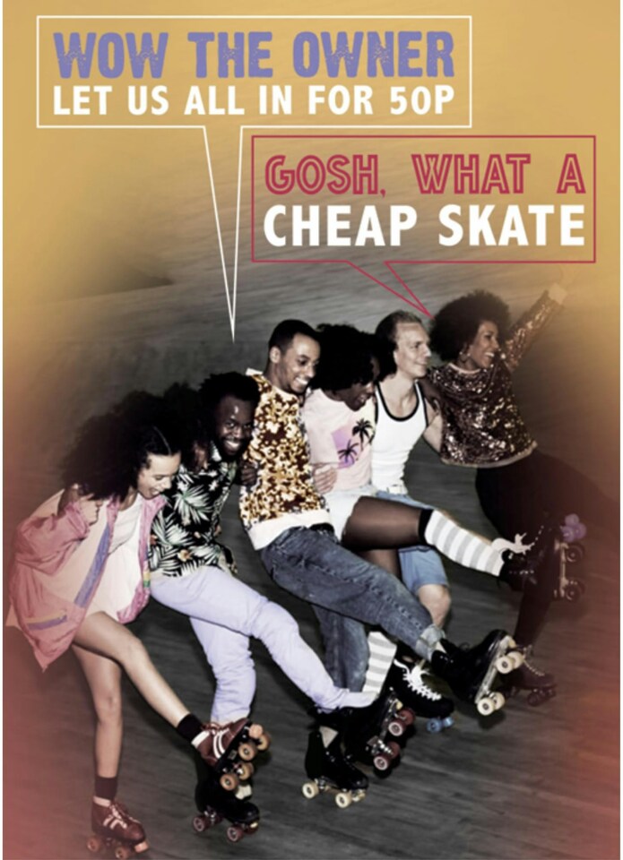 image 1 of Gosh, What A Cheap Skate - Funny Birthday Card