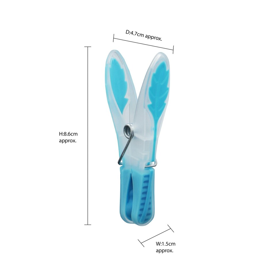 image 1 of JVL Plastic Peg Basket, Grey with 48 Prism Soft Touch Leaf Design Plastic Pegs, Multi