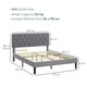 image 5 of HOMCOM Double Bed Frame with 5-Level Adjustable Linen Upholstered Headboard, Wooden Slats Mattress Foundation, No Box Spring Needed, Grey