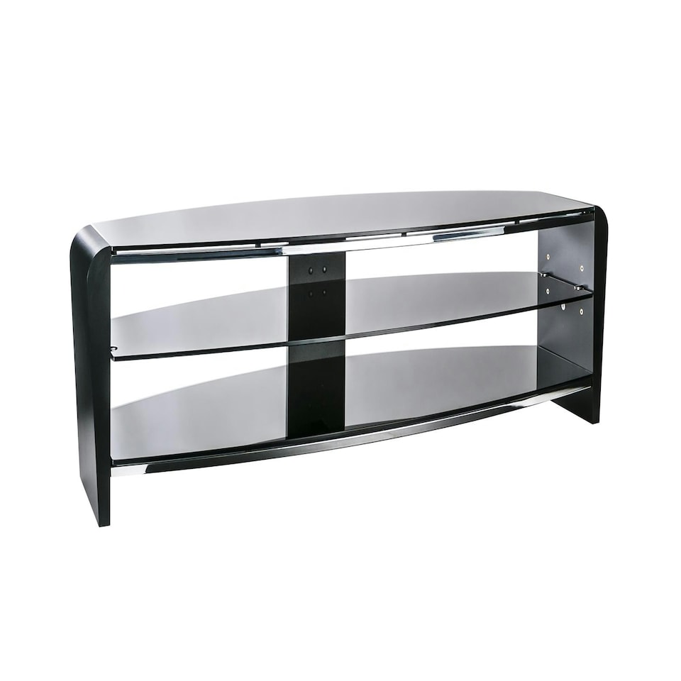 image 1 of Francium TV-Stand with 3 Shelves Black Black | Black
