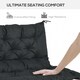 image 4 of Outsunny 2 Seater Garden Bench Cushion Outdoor Seat Pad with Ties | Black | Black | 1