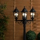 image 2 of ValueLights Traditional 1.95m Black 3 Way IP44 Outdoor Garden Lamp Post Light - Complete with 3 x 6w LED ES E27 Warm White Bulbs Black