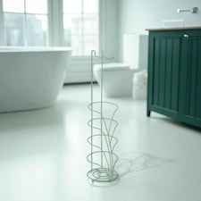 Showerdrape Vertu Sage Green Toilet Roll Holder & Spare Combo | Green | Sage Green | 1