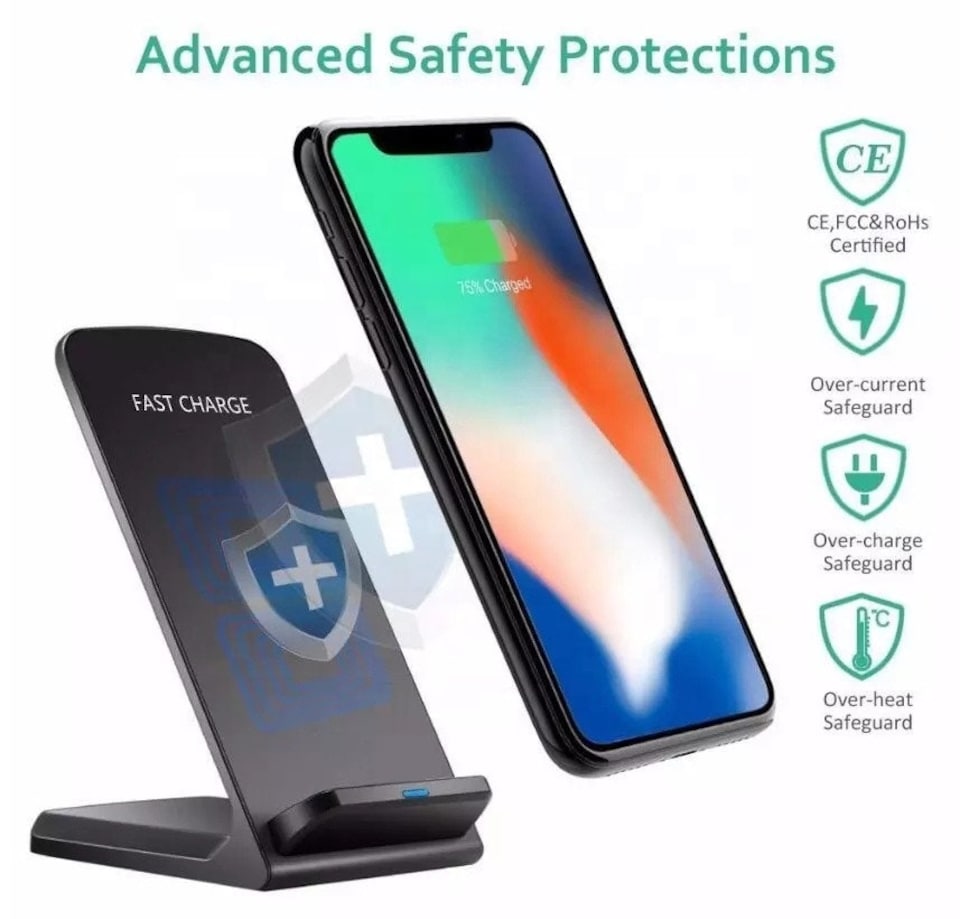 image 1 of Black Wireless Mobile Phone Desktop Charger Stand | Black | One Size