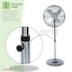 image 4 of Oypla Electrical 16" Inch 40cm Chrome Metal Pedestal 3 Speed Stand Fan Cooling