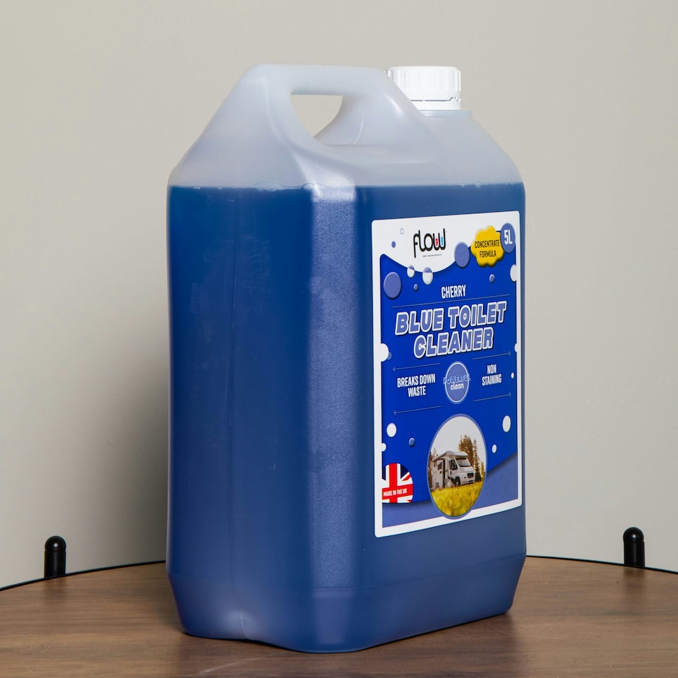 image 1 of 5 Litres Cherry Blue Toilet Waste Tank Cleaning Rinse Concentrate Fluid