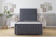 Sloomy Pemberton Steel Plush Bed Frame With Mattress With 50" Upholstered Headboard 3' Single