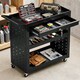 image 8 of HOMCOM Storage Trolley Wheel Cart with Lockable Wheels Black