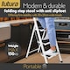 image 4 of Futura 3 Step Ladder White, Heavy-Duty Steel Folding Home DIY Step Stool with Wide Non-Slip Steps & Anti Slip Feet 150kg Capacity