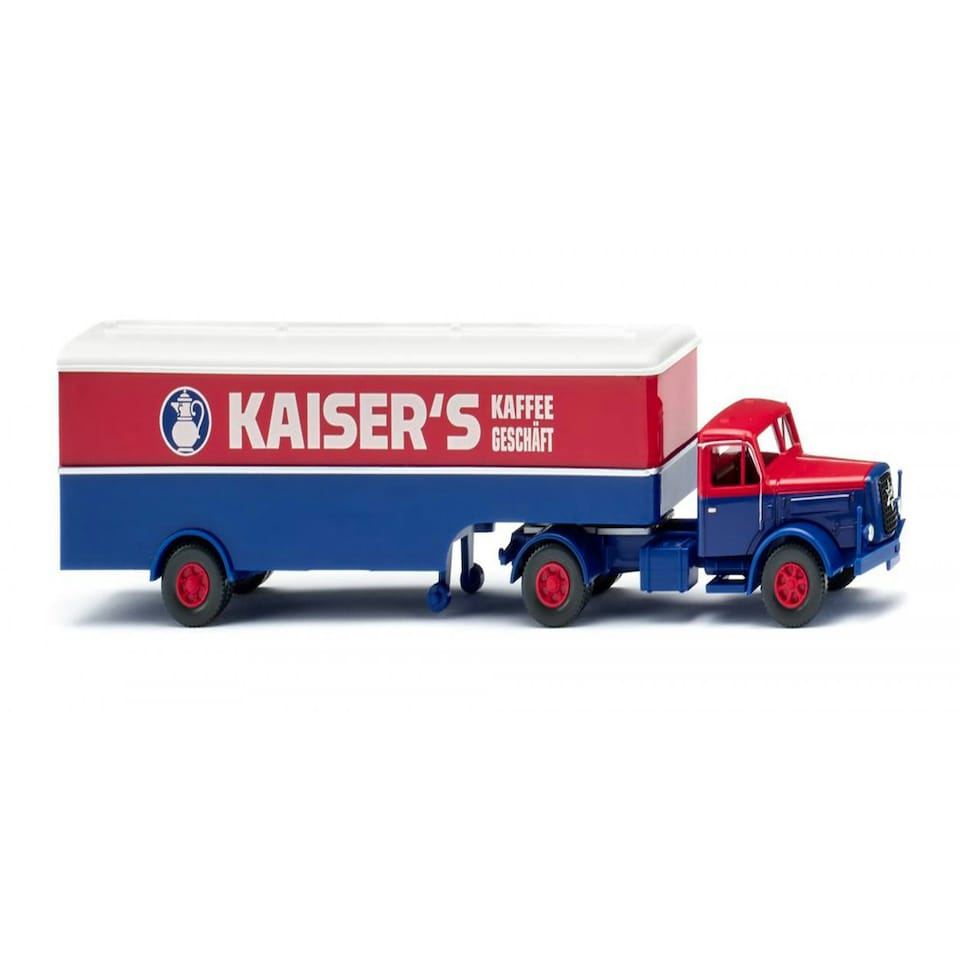 Wiking Henschel Box Semitrailer Kaisers Kaffee 1955-61
