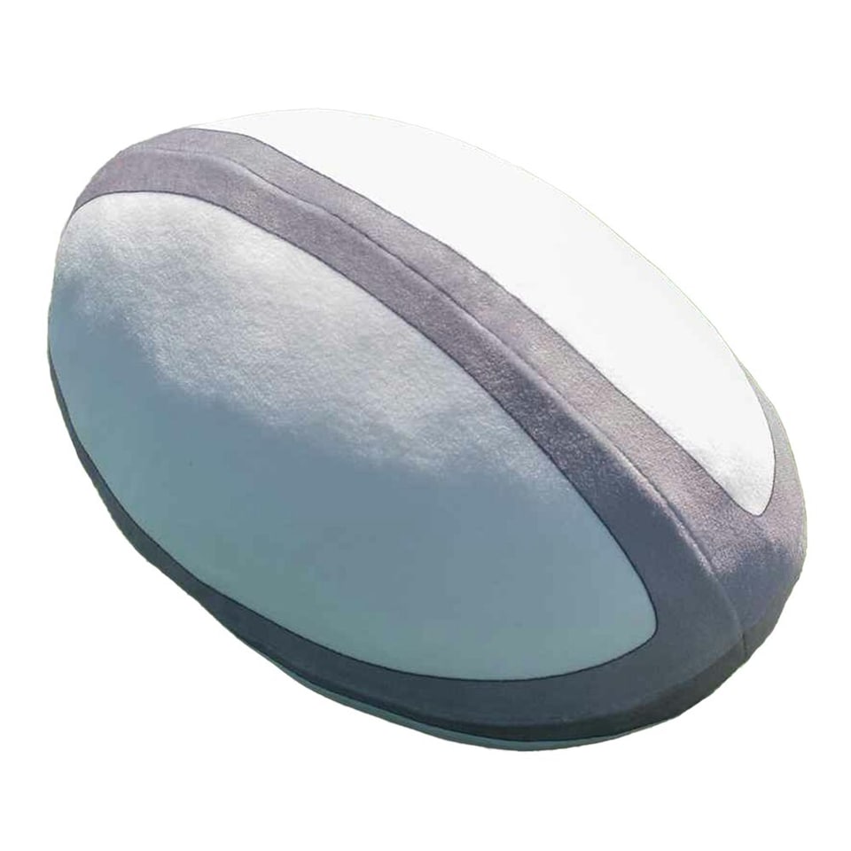 image 1 of Mumbles Zippie Rugby Ball Plush Toy - White/Grey - One Size | White | Grey