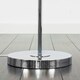 image 1 of ValueLights Jaspa Chrome Metal Wire Geometric Diamond Design Floor Lamp with Grey Tapered Shade with 6w LED GLS Bulb In Warm White Grey