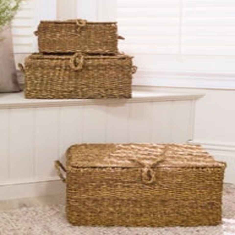 image 1 of Set of 3 Seagrass Baskets N/A