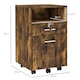 image 5 of Vinsetto Mobile File Cabinet Lockable Storage Unit Cupboard for A4 Letter Home Filing Furniture for Office, Bedroom and Living Room, 39x40x65cm, Rustic Brown