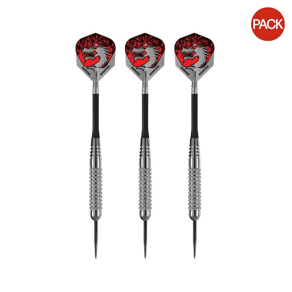 image 1 of Harrows Silver Arrows Darts (Pack of 3) - Silver/Red/Black - 18g