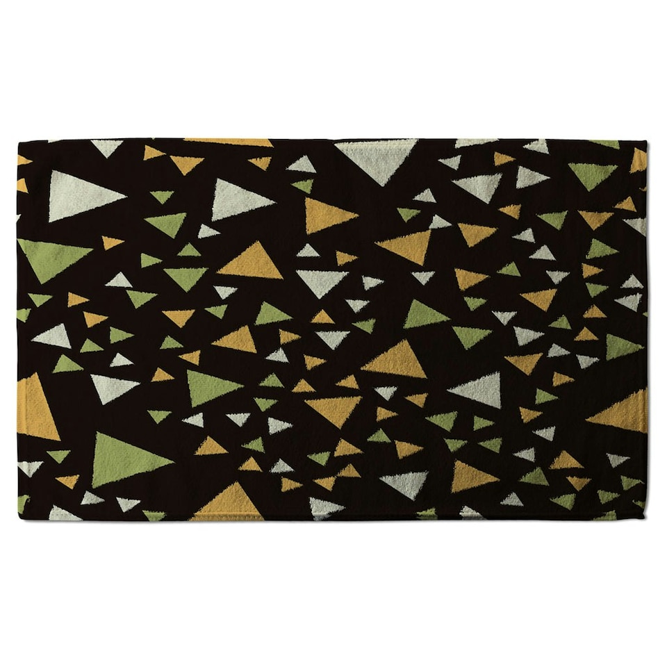 image 1 of Yellow Green Triangles (Kitchen Towel)