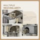 image 4 of PawHut Cat Tree with Scratching Post House Bed Toy for 2 Cats, 148cm, Grey