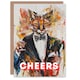 image 1 of Cheers Bond Cat Gentleman With Martini Drink Congratulations Card