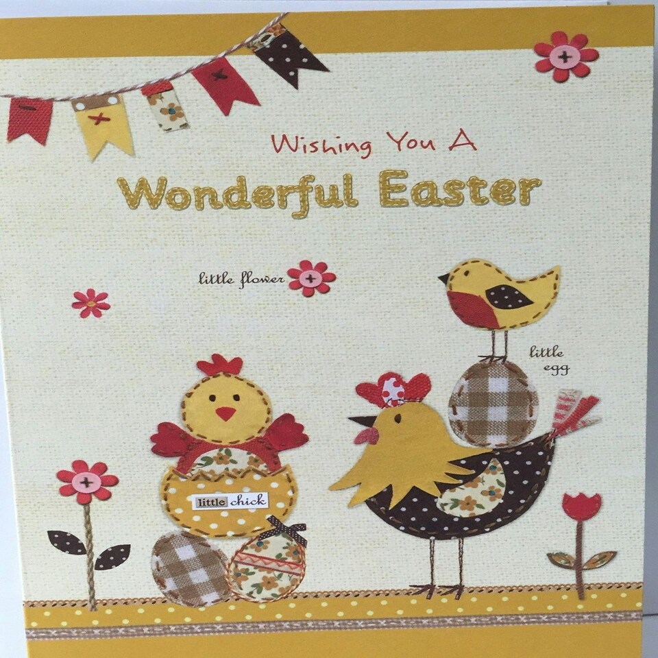 image 1 of Wishing You A Wonderful Easter Greetings Card Chick Design