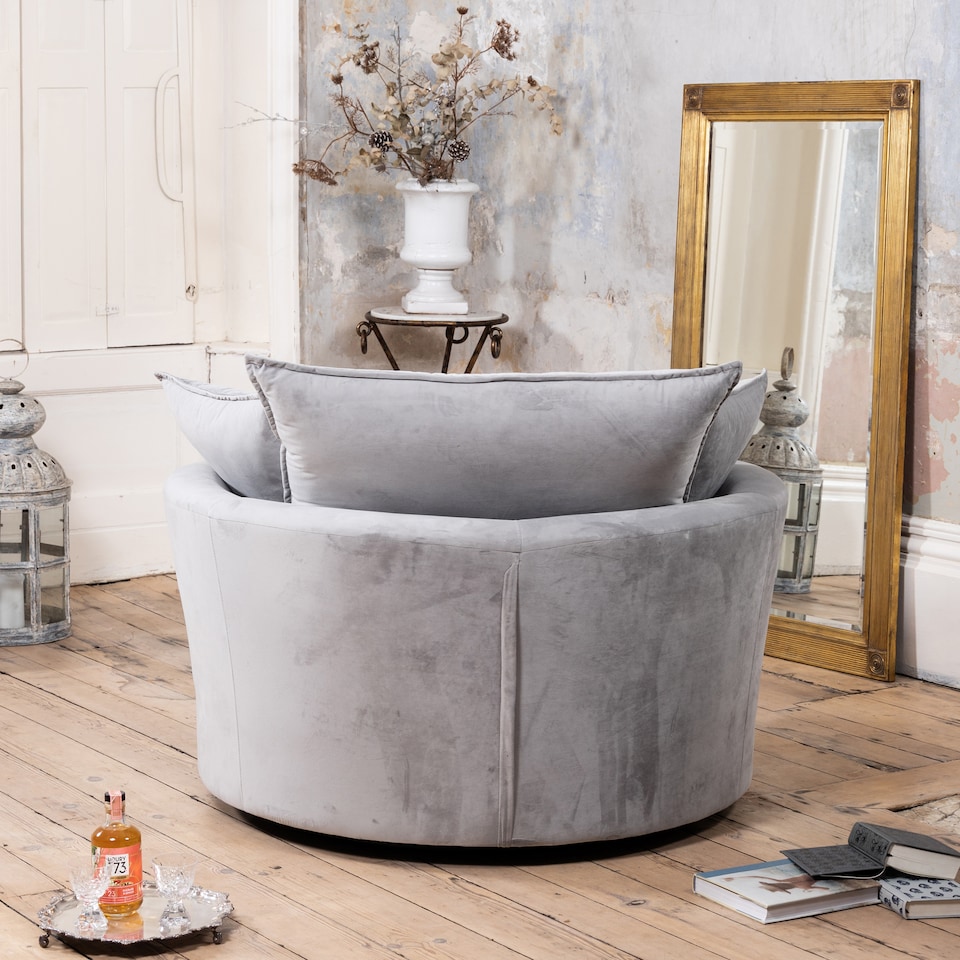 image 1 of Havana Velvet Swivel Base Cuddle Chair