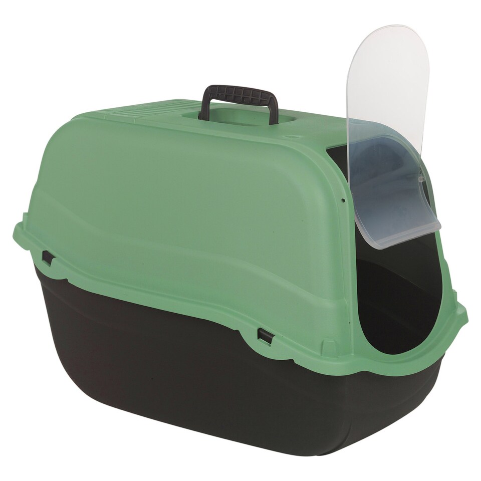 image 1 of Extra Large Enclosed Cat Litter Tray Filter Box Hooded Large Scoop Toilet Potty | Green | 1