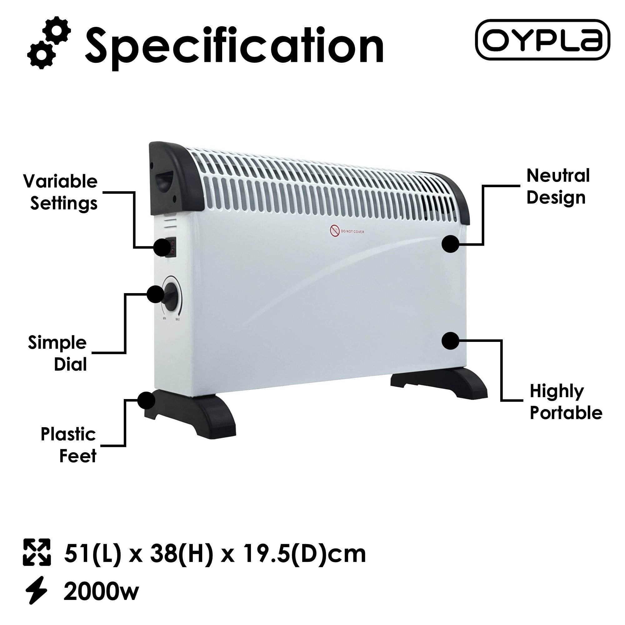 2 KW Free Standing Convector Heater - Tesco Groceries