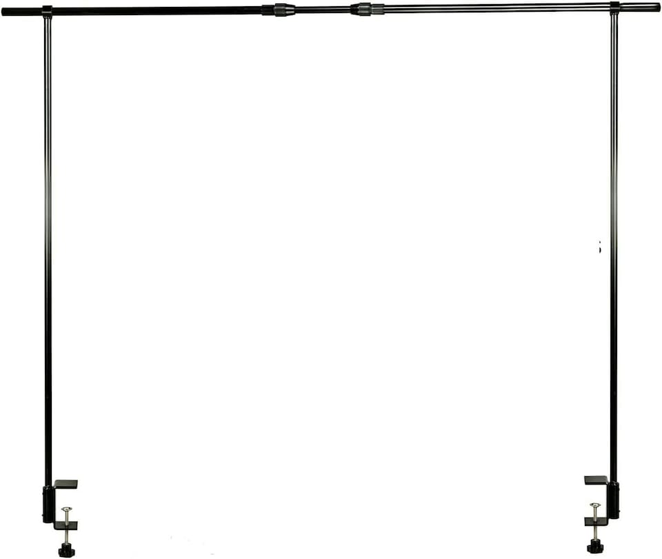 image 1 of Premier Extendable Over Table Pole Display Stand with Clamps Black 1.3-1.9m