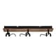 image 9 of COSYLYTE Kendan 3 Light Matt Black Wire Shade Spotlight with Wooden Backplate | Black | Walnut wood | 1