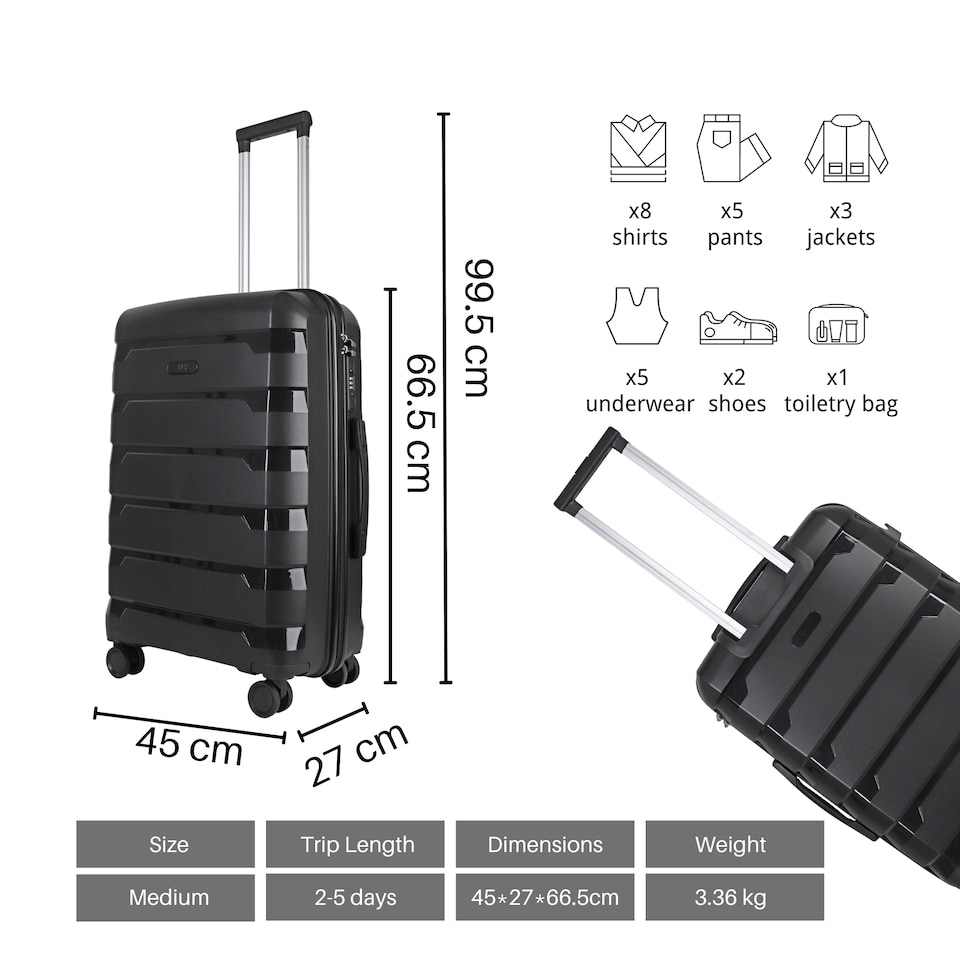 image 1 of Medium Suitcase 24’ Inch Hard Shell Checked Luggage - Lightweight & Durable, USB Charging Port, Secure TSA Lock, Dual Spinner Wheels