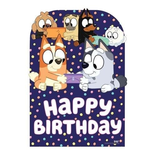 Bluey and Friends Happy Birthday Child Sized Single Backdrop Cardboard Cutout 132cm